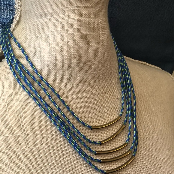Free w/ bundle purchase Blue and Green rope 5 tier necklace - Picture 2 of 2